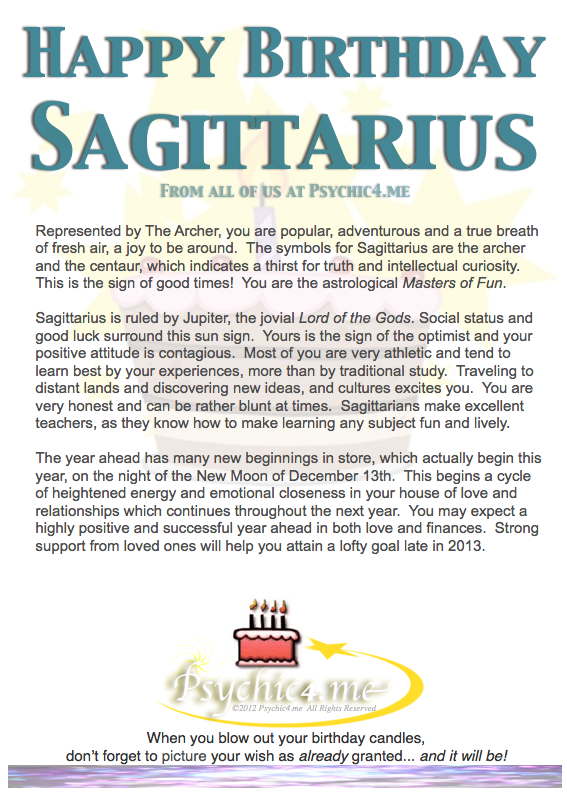 Happy Birthday Sagittarius 
