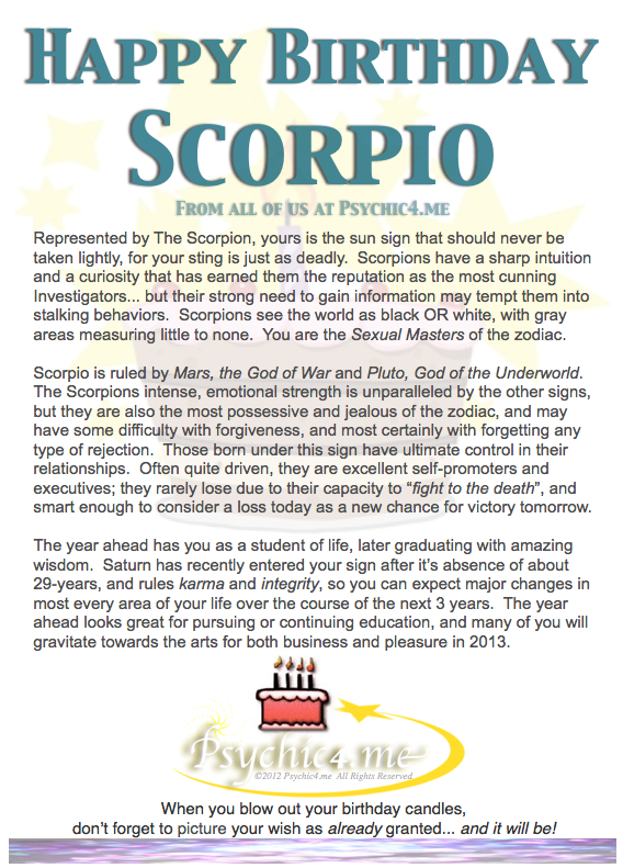 Happy Birthday Scorpio 