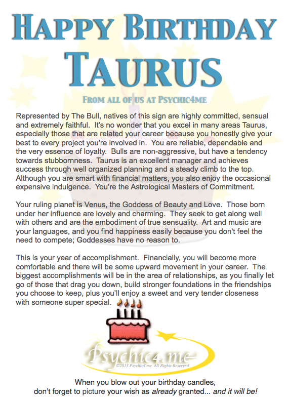 Happy Birthday Taurus 